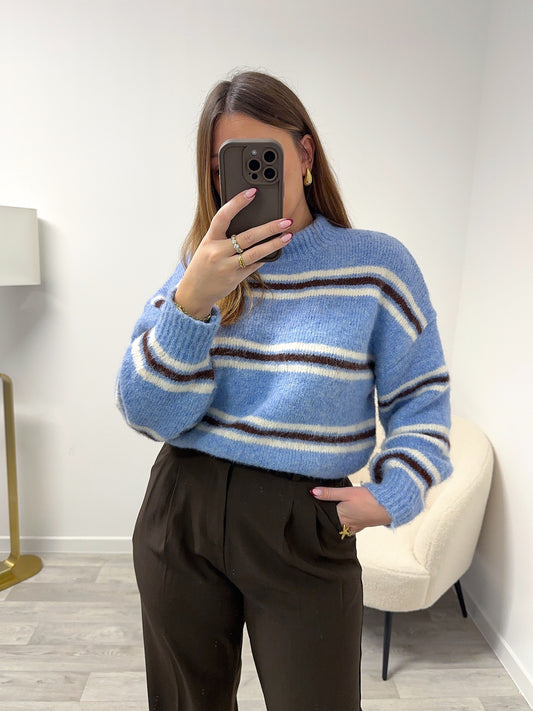 Pull rayé bleu TILLA
