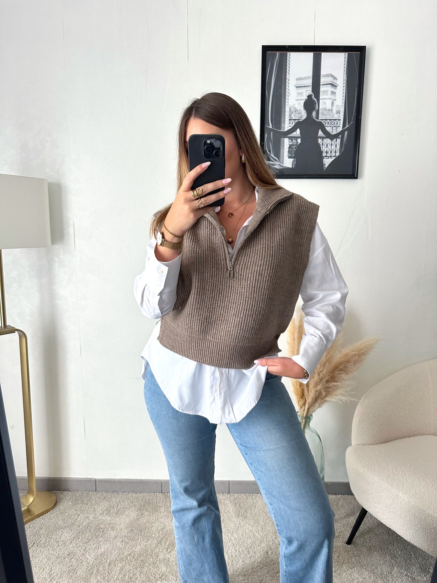 Pull taupe MANON