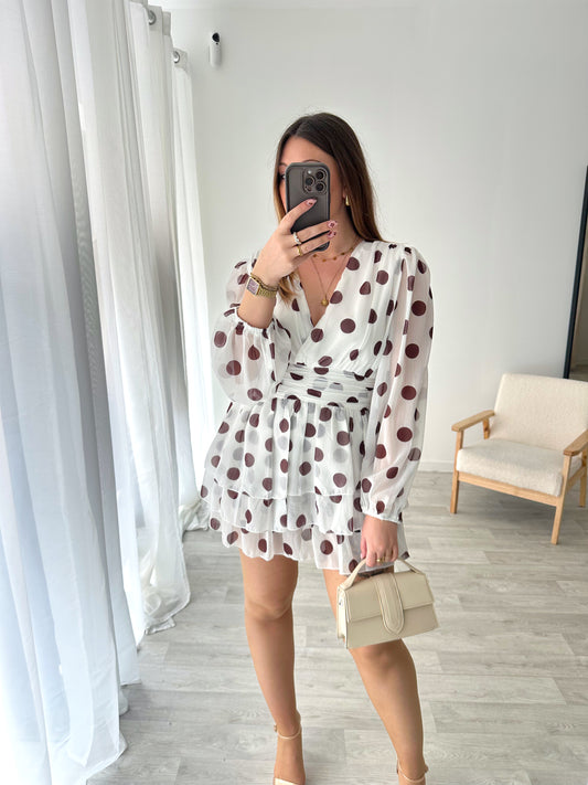 Robe à pois blanche LIZA
