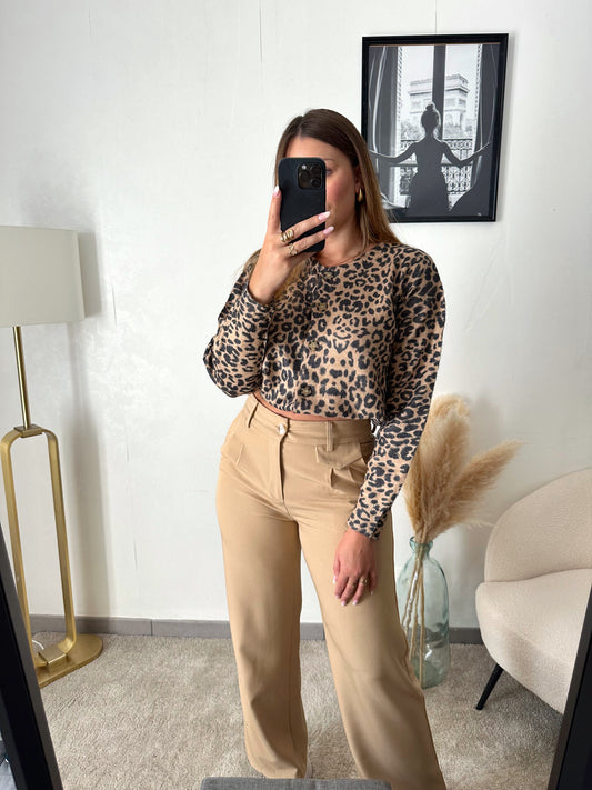 Pantalon tailleur camel ARTHUR