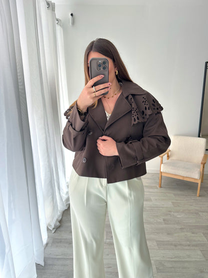 Veste courte marron ADÉLAÏDE