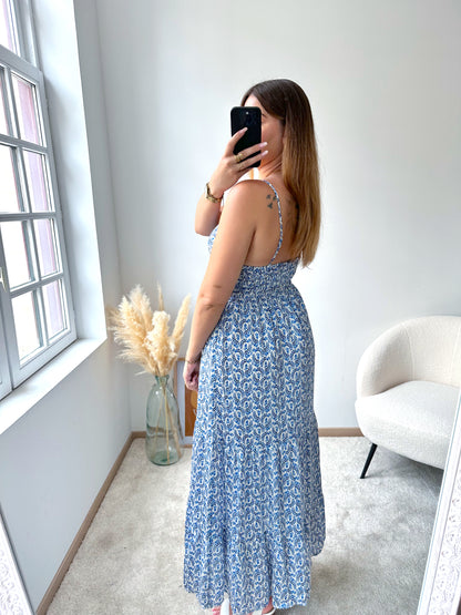 JANI blue printed long dress