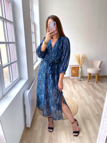 MAYANA blue printed long dress