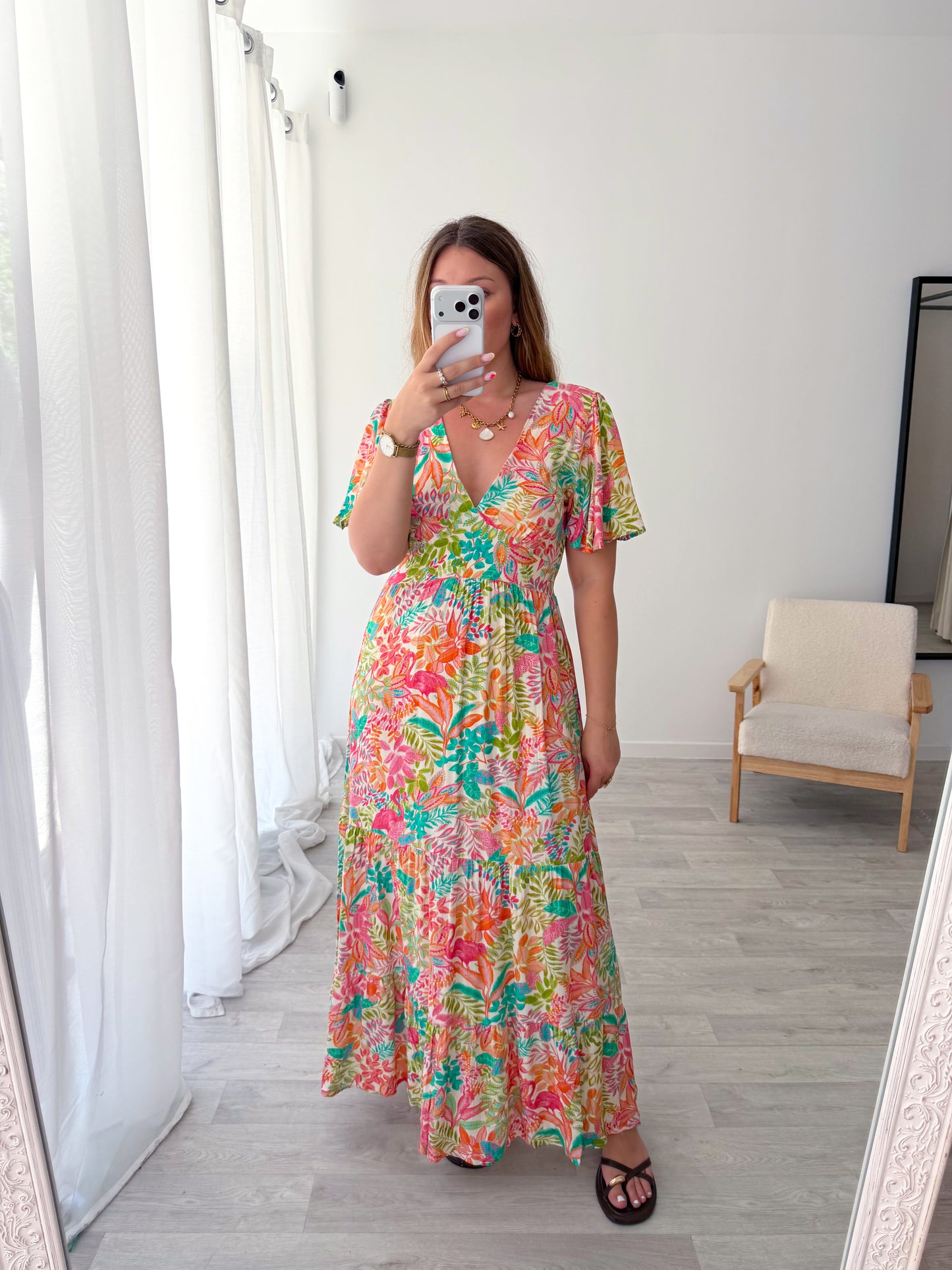 Robe longue imprimée DONATELLA