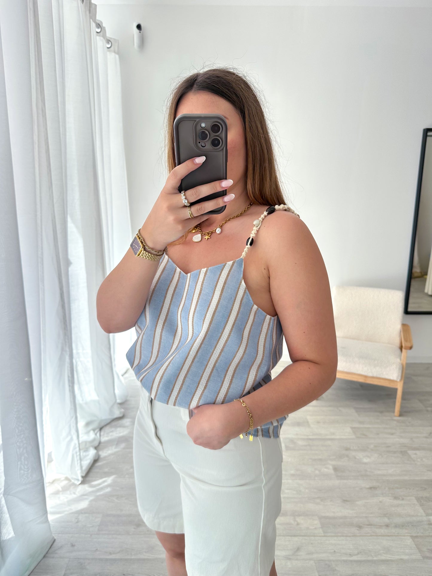 Top rayé bleu FANNY
