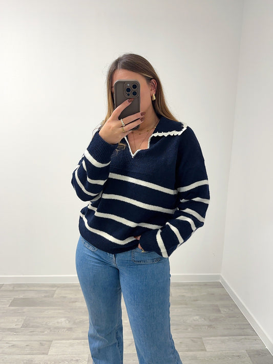 Pull rayé marine OCTAVIA