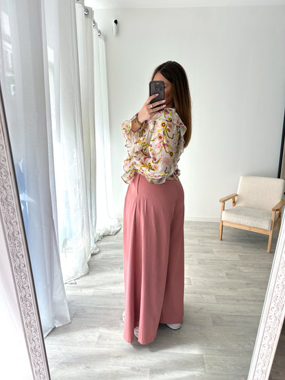 Pantalon palazzo rose SACHA