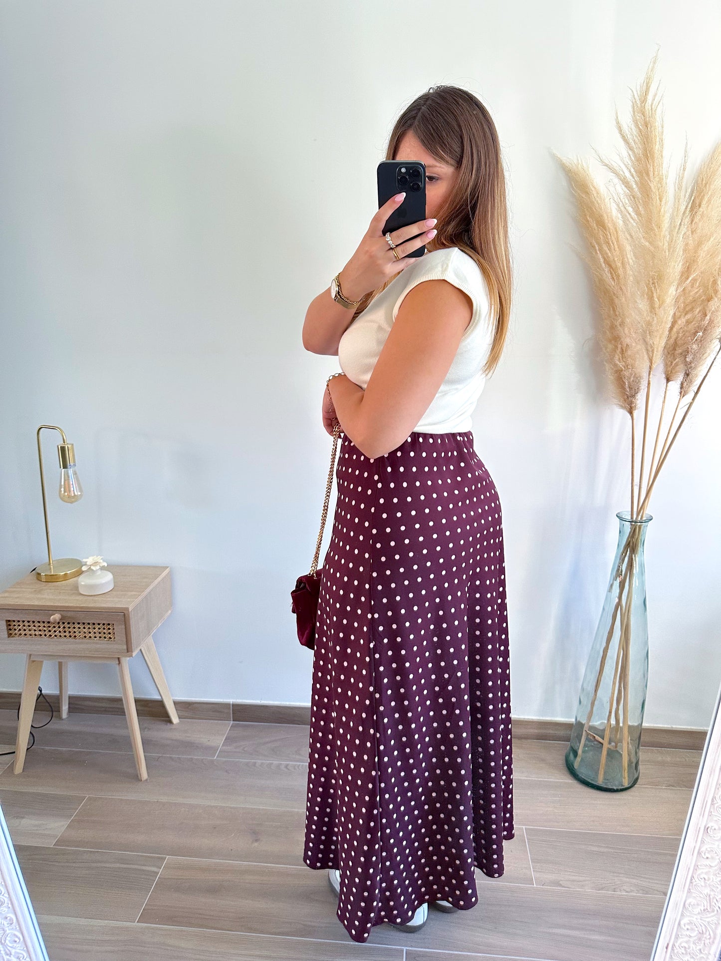 Jupe pois bordeaux MARGA