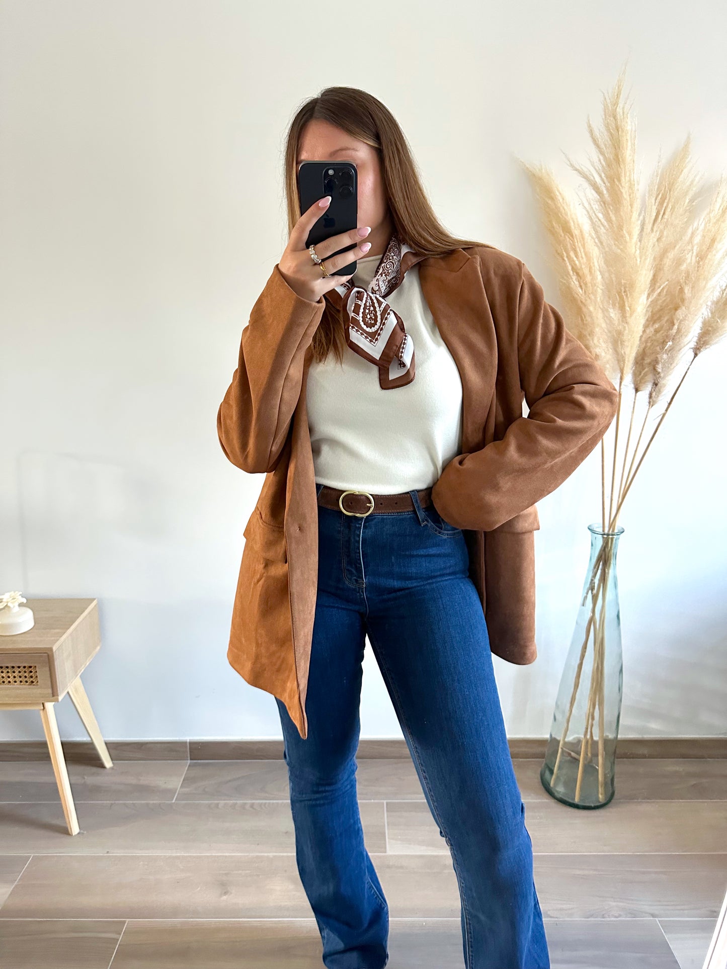Veste suédine camel EDDY