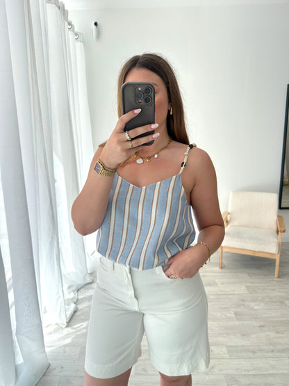 Top rayé bleu FANNY