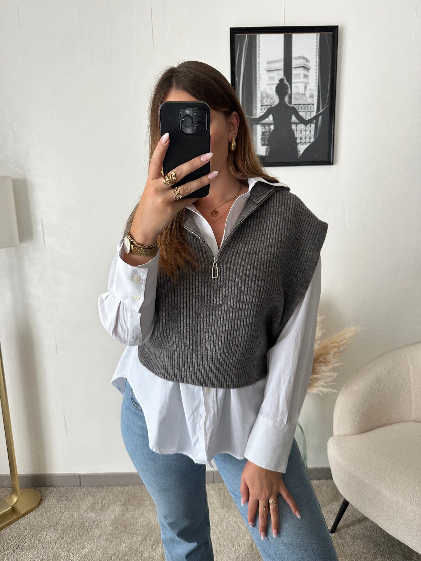 Pull gris MANON