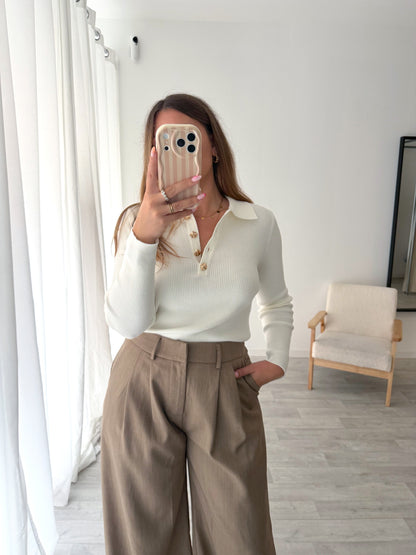 Pull blanc LEONARD