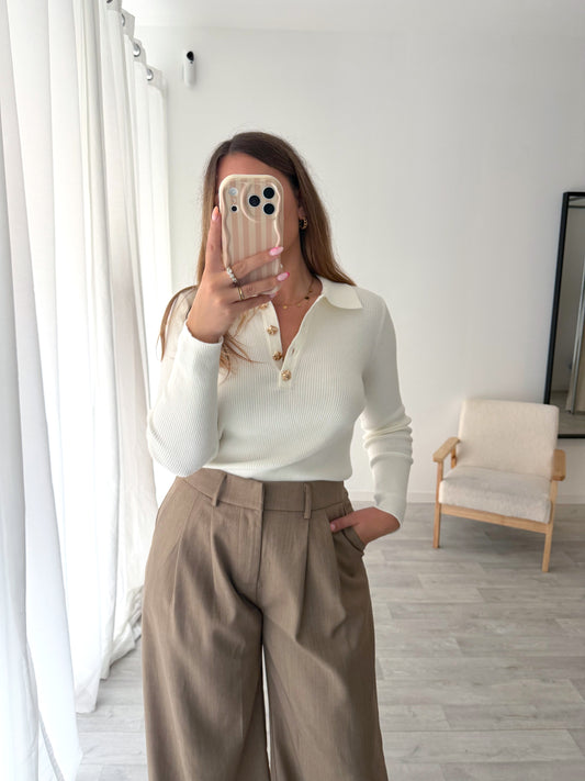 Pull blanc LEONARD