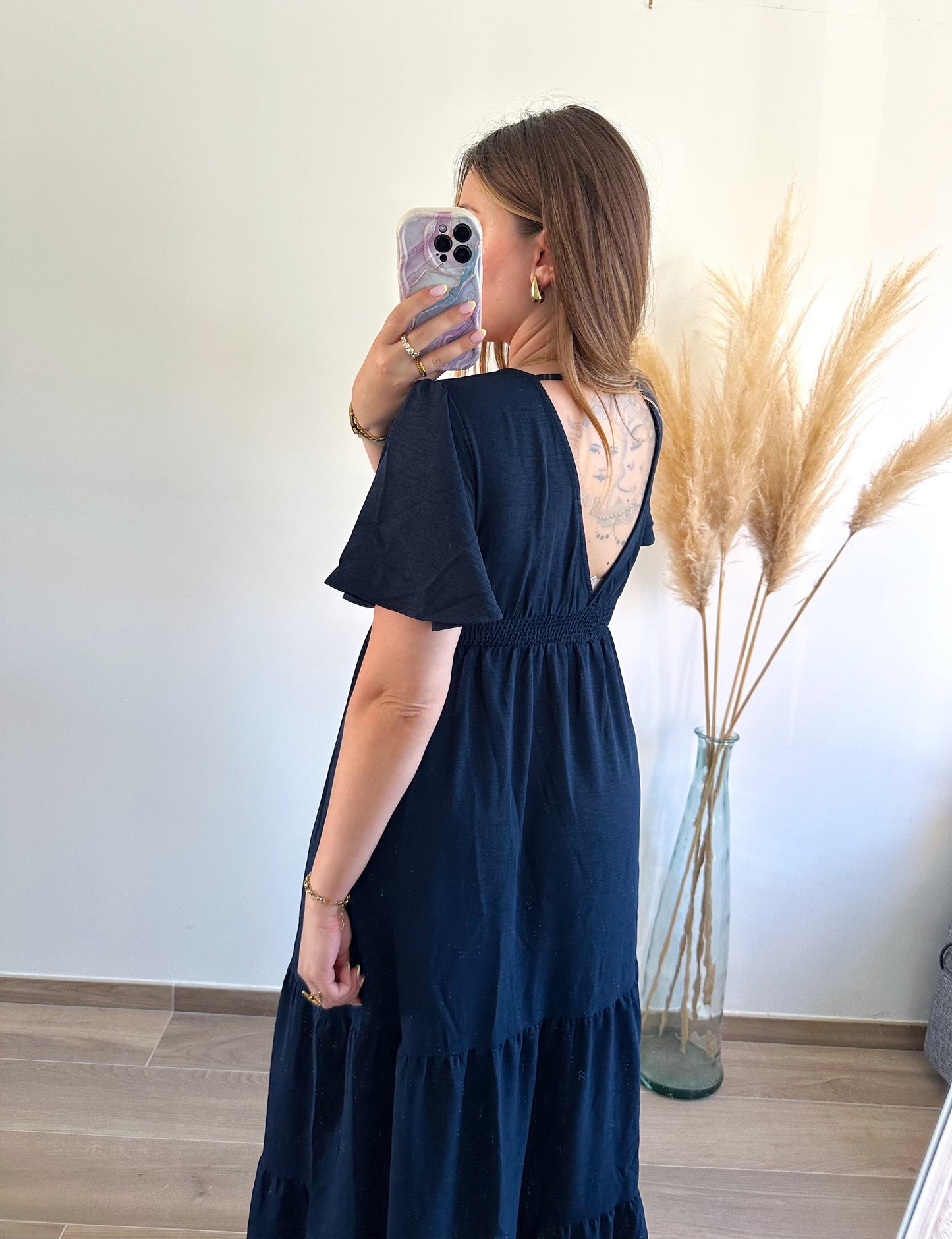 Robe longue marine EMMA