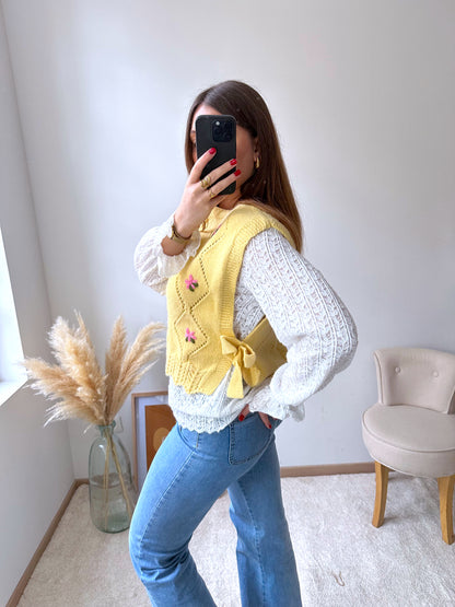 Pull sans manches jaune AZALEE