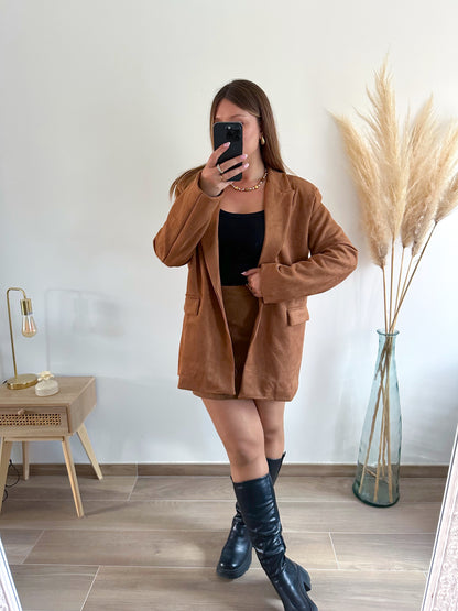 Veste suédine camel EDDY
