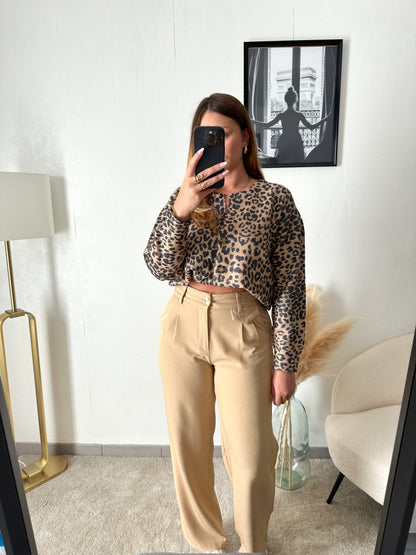 Pantalon tailleur camel ARTHUR