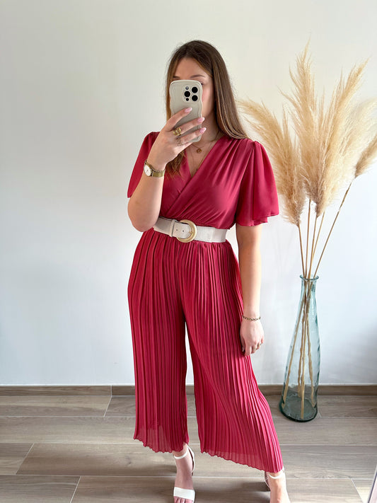 Combinaison plissée vieux rose THEA