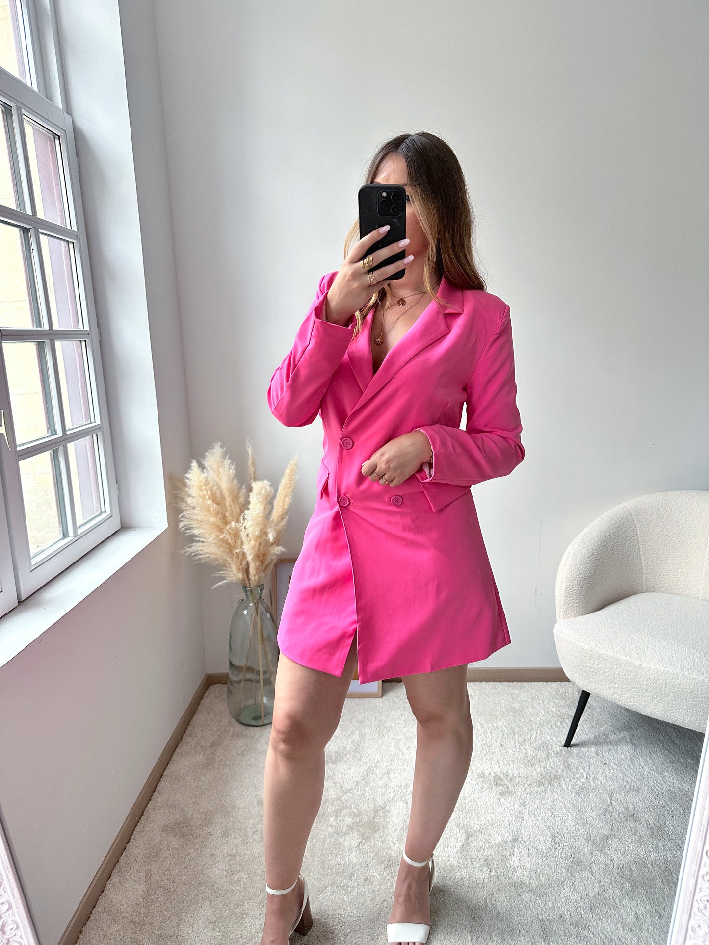 Robe blazer rose ELENA