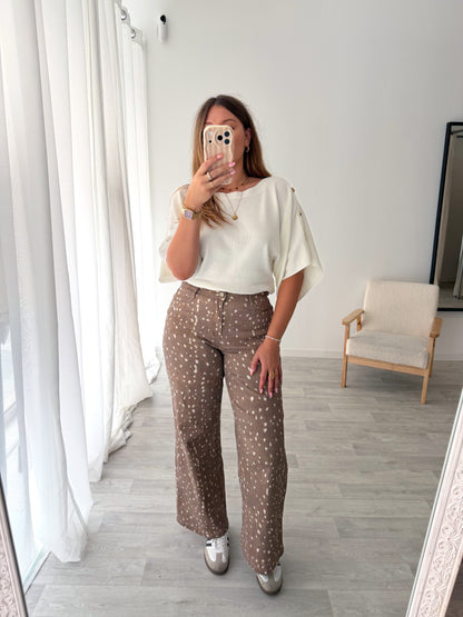 Pantalon imprimé marron BAMBI
