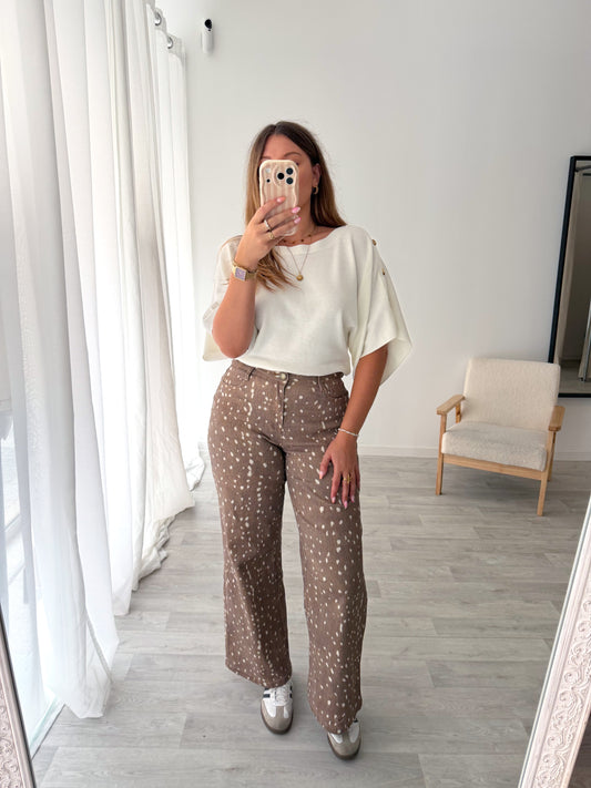 Pantalon imprimé marron BAMBI