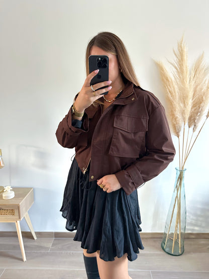Veste courte marron LAURA