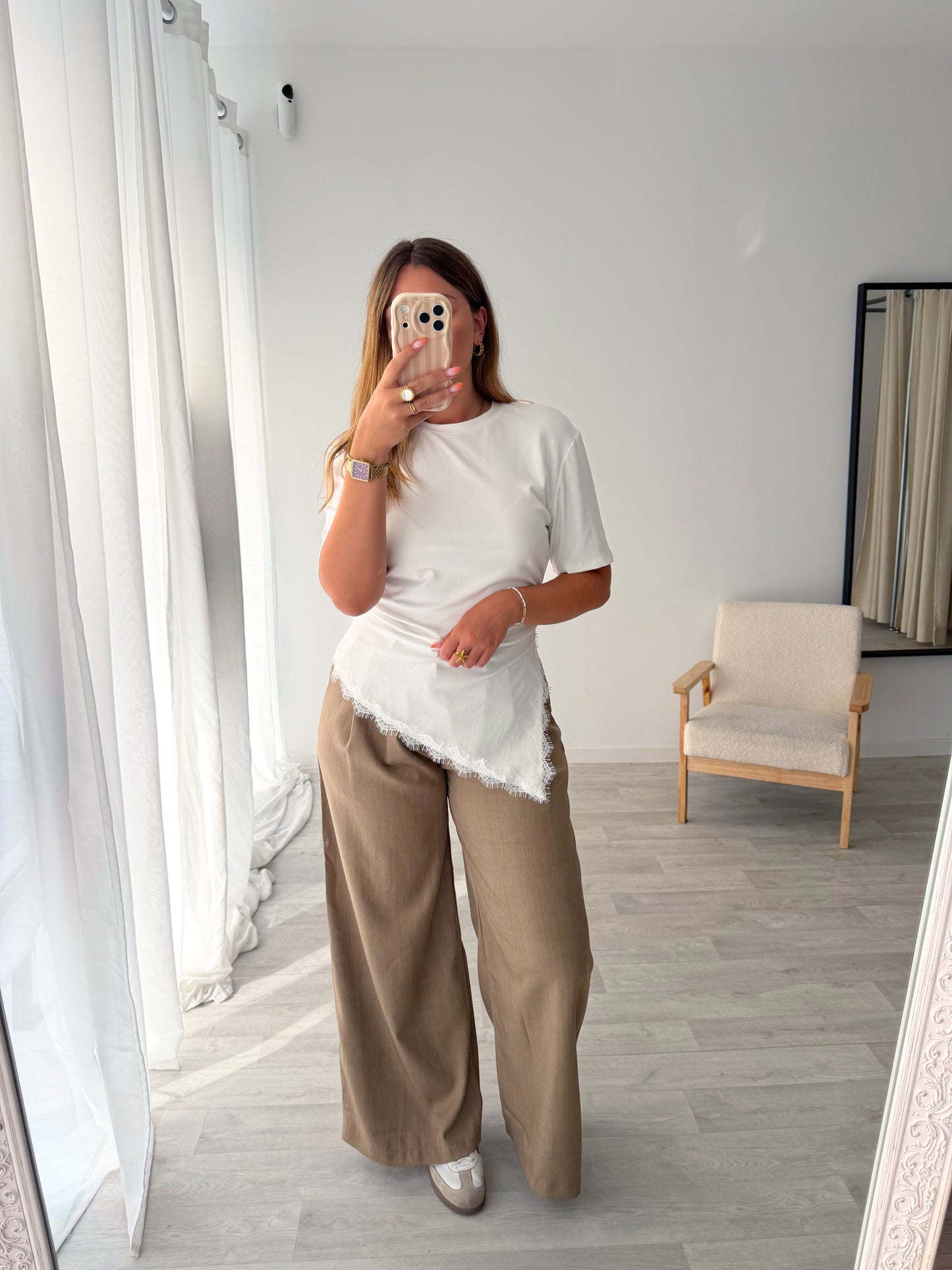 T-shirt asymétrique blanc ANAELLE