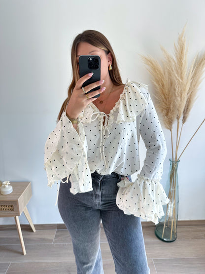 Blouse pois écru POLKA