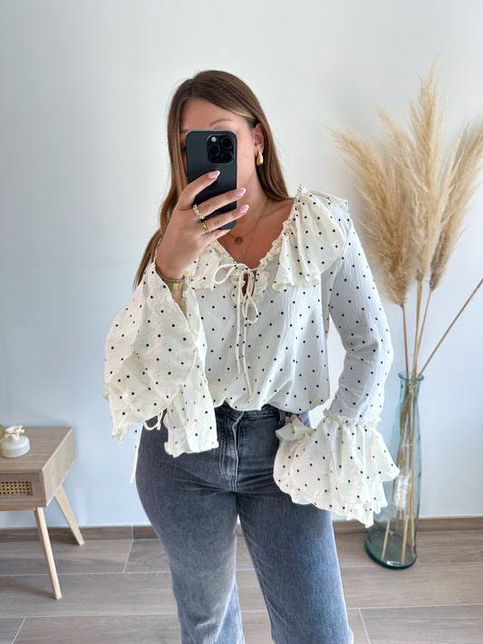 Blouse pois écru POLKA