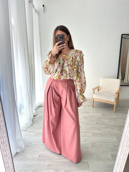 Pantalon palazzo rose SACHA