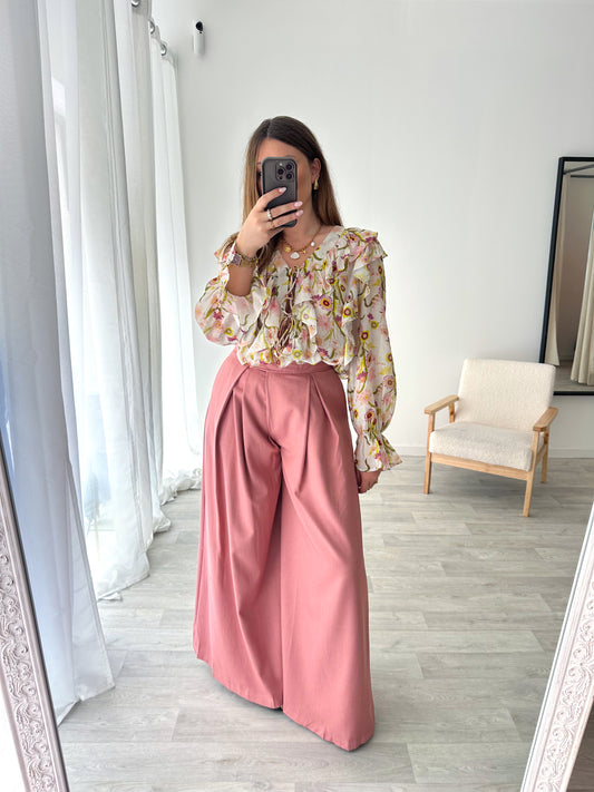 Pantalon palazzo rose SACHA