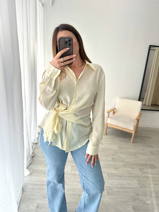 Chemise jaune nouée ALESSIA
