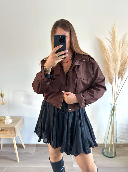 Veste courte marron LAURA