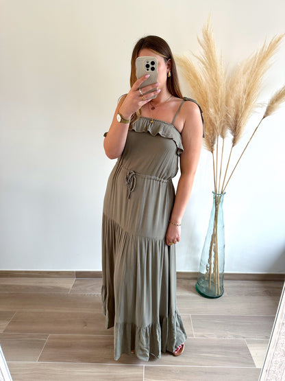 Robe longue kaki EMELINE
