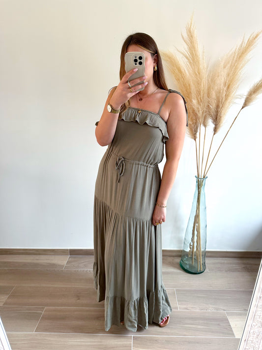 Robe longue kaki EMELINE
