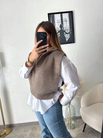 Pull taupe MANON