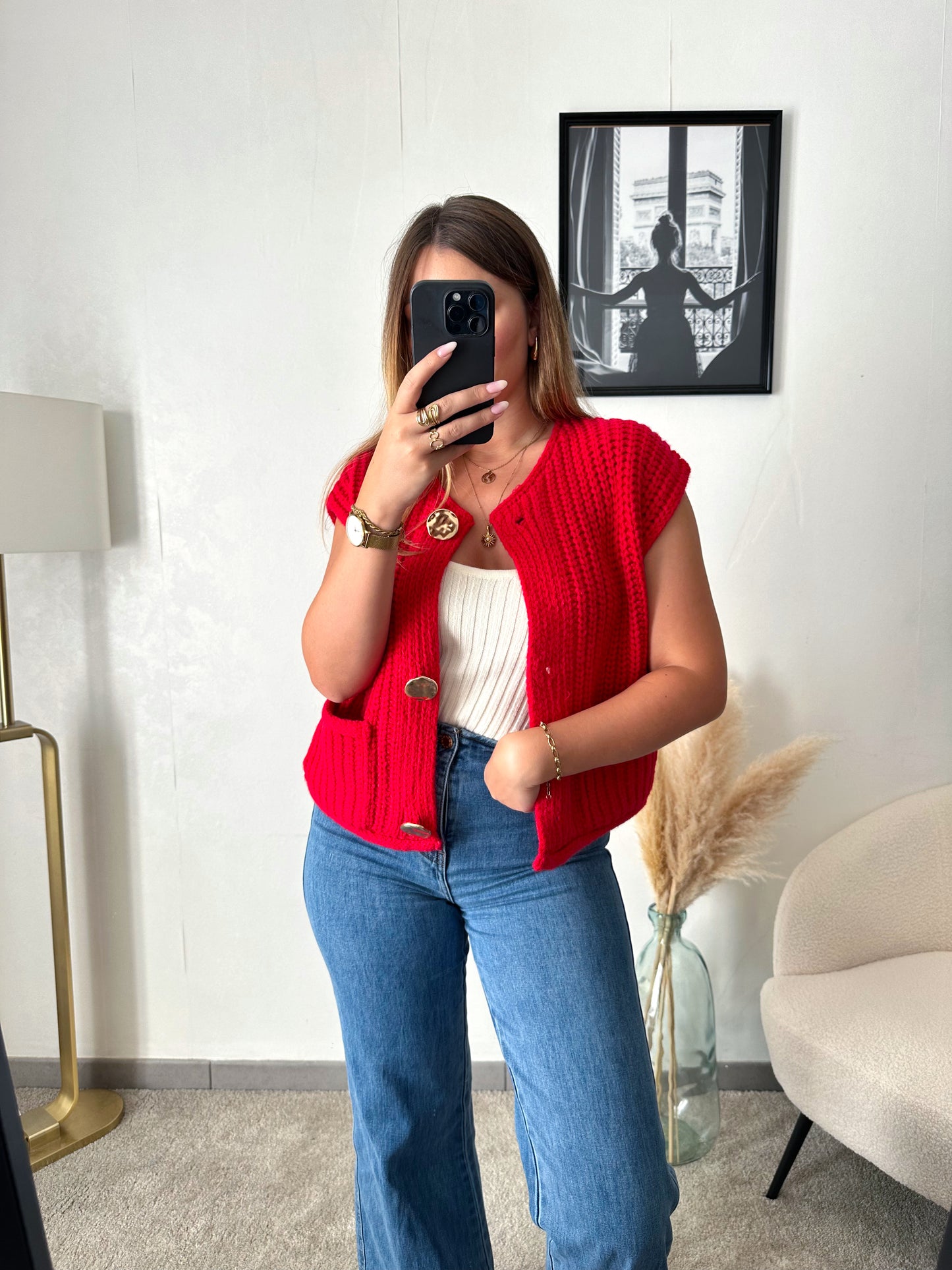 Cardigan rouge SOLENE