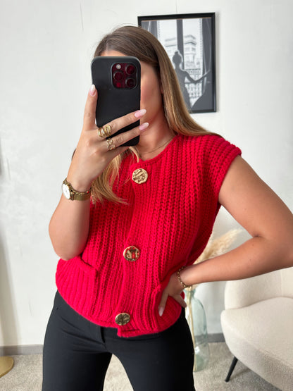 Cardigan rouge SOLENE