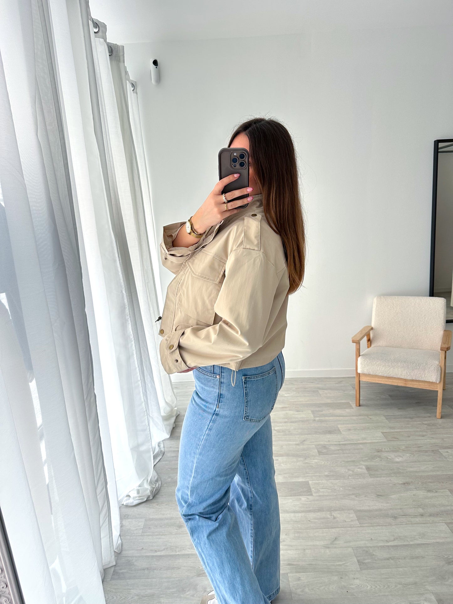 Veste courte beige LAURA