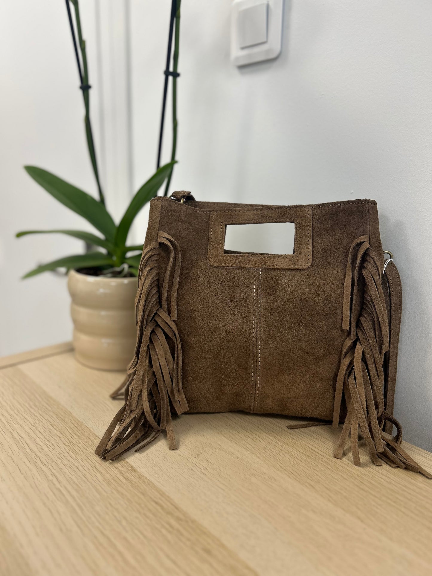 Sac cuir suédé taupe MARINE