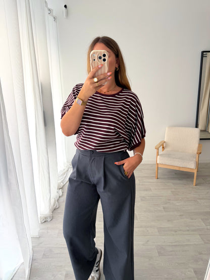 Top rayé bordeaux MANON