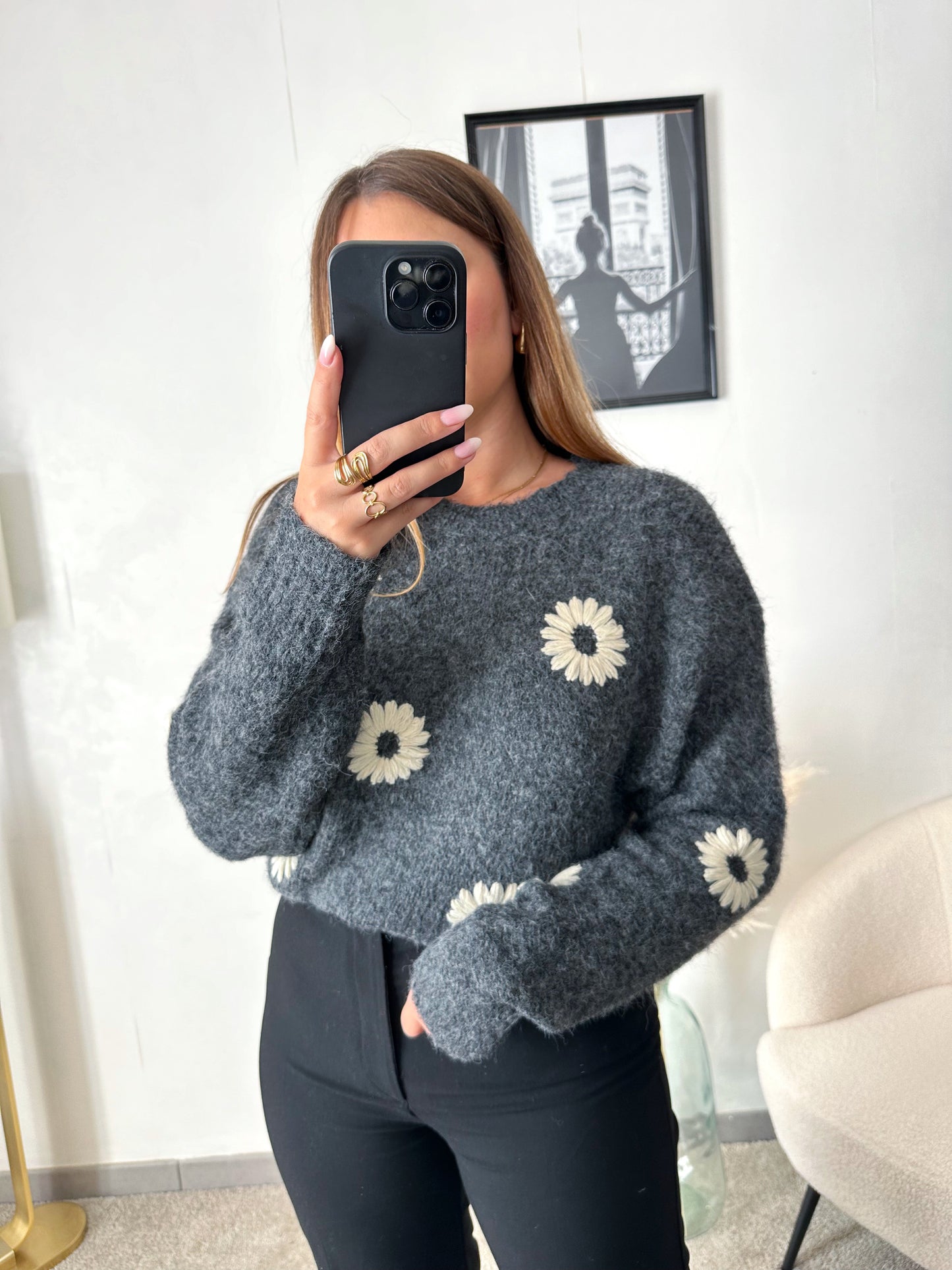 Pull gris AGATHE