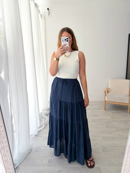 Jupe longue marine TALIA