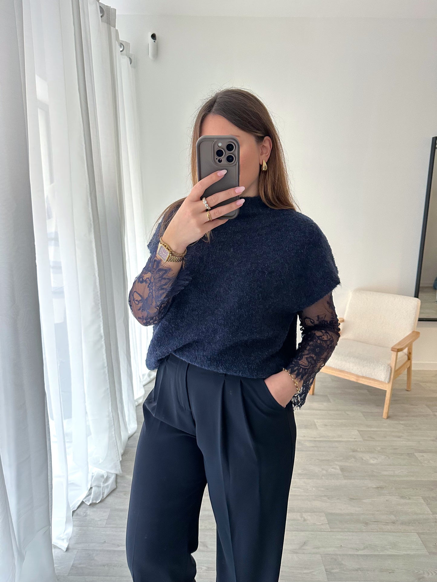 Pull bleu marine SARAH (PRECOMMANDE - EXP 13/02)