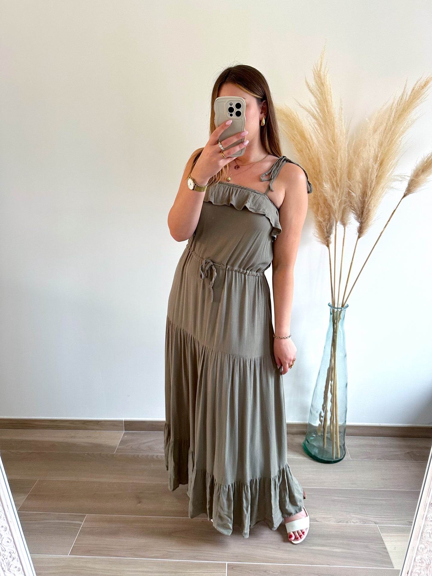 Robe longue kaki EMELINE