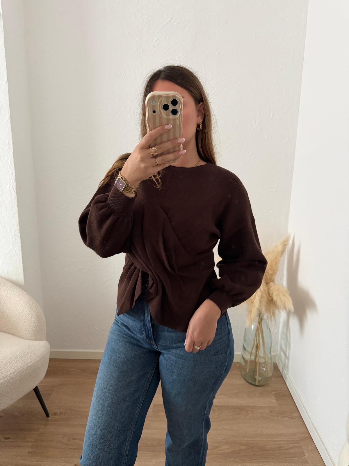 Pull marron ALINA