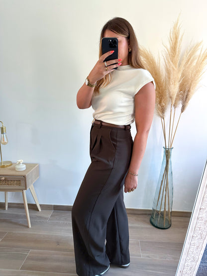 Pantalon marron GABRIELLE