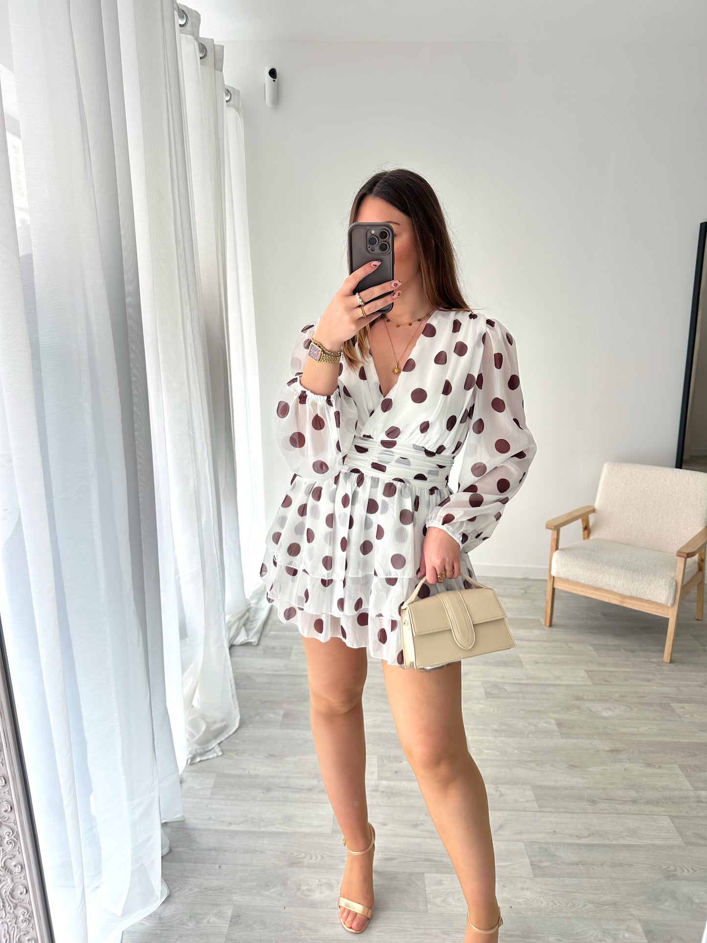 Robe à pois blanche LIZA