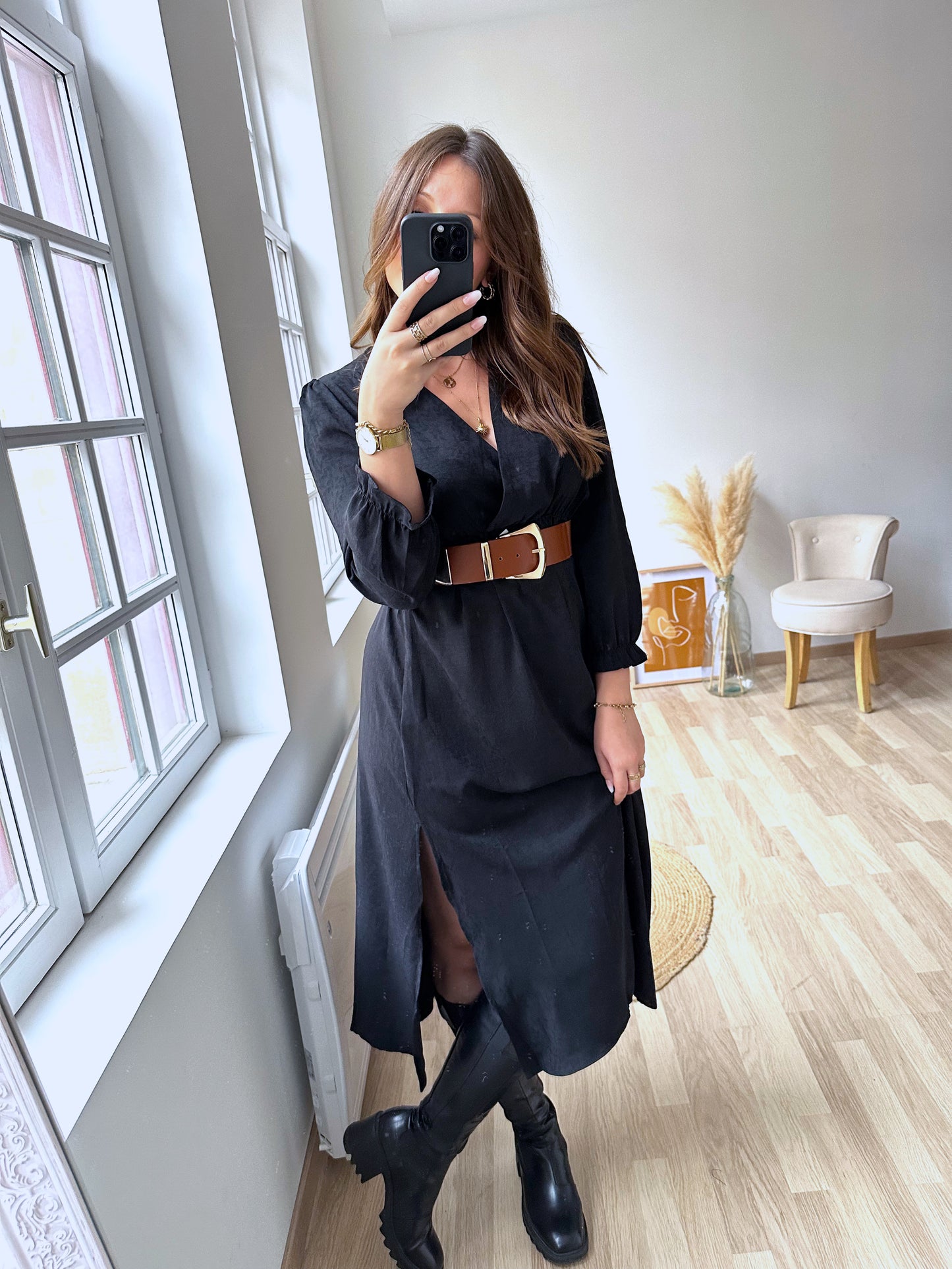 Robe longue noire MOIRA