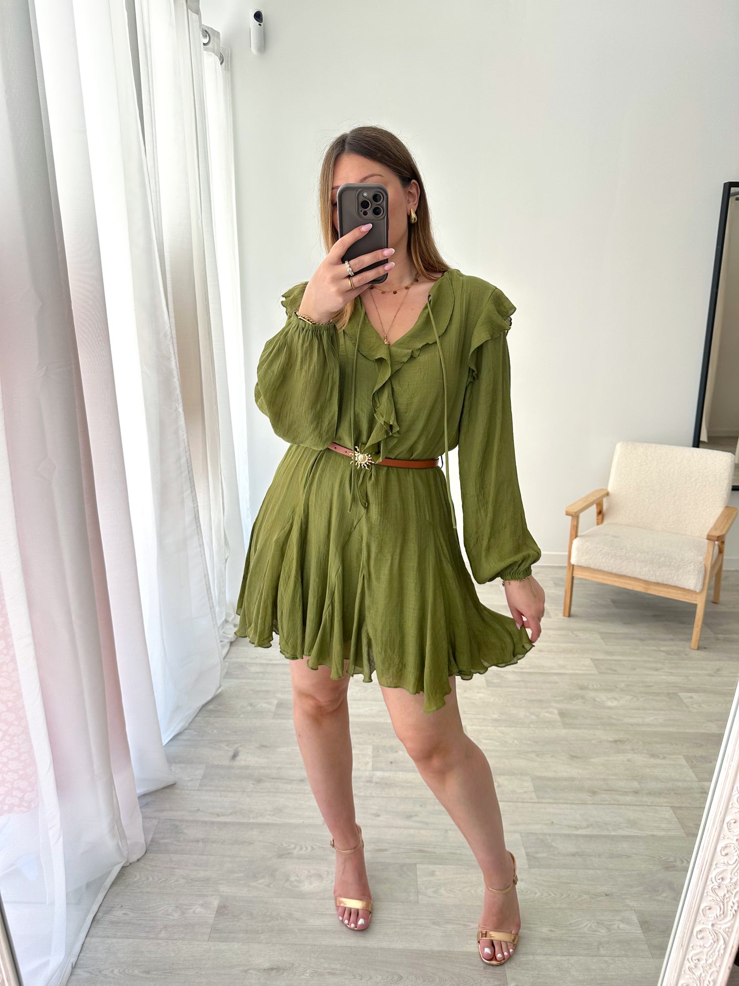Robe vert olive LUCIANA